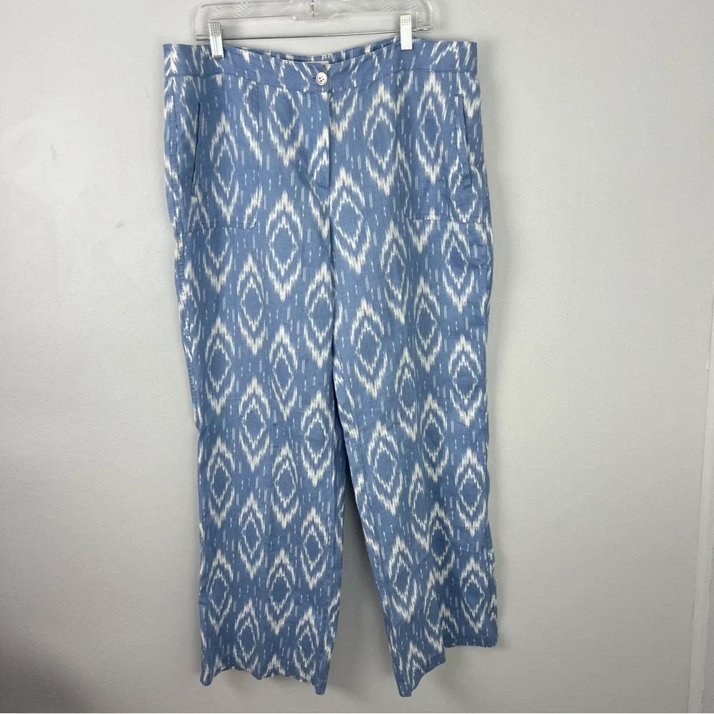 Chicos Ikat 100% Linen Pants - Picture 1 of 7